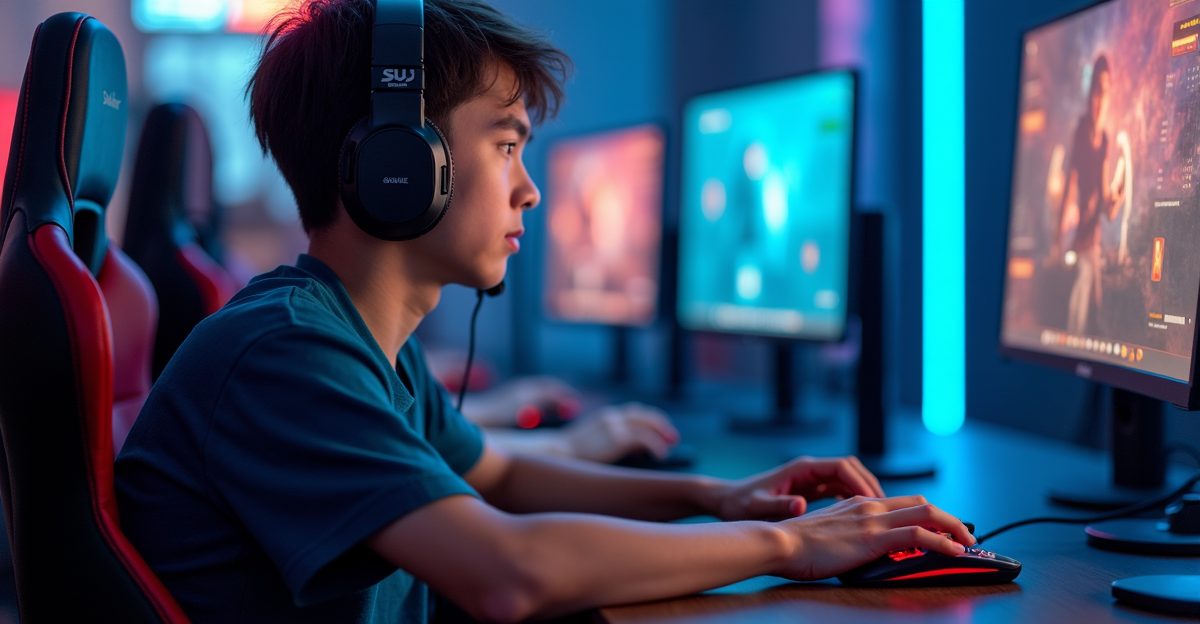 Gamer fokus meningkatkan aim di game FPS kompetitif