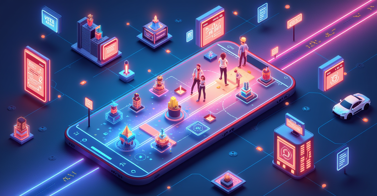 Ilustrasi game mobile dengan elemen LiveOps seperti event dan update