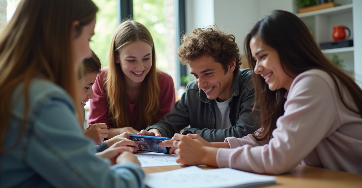 Mahasiswa bermain game mobile edukasi